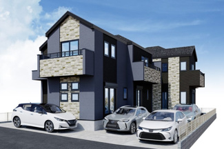 【外観】 | 青葉区奈良町  2号棟 3期 | イメージパース（完成時に現況と異なる場合は現況優先となります）