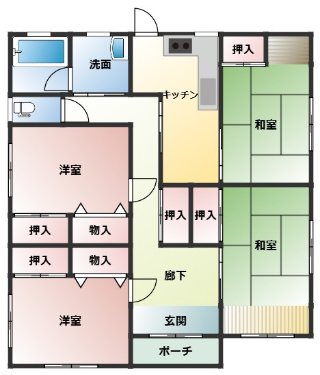 セルフクリーニング済♪鹿沼市板荷中古住宅の間取り