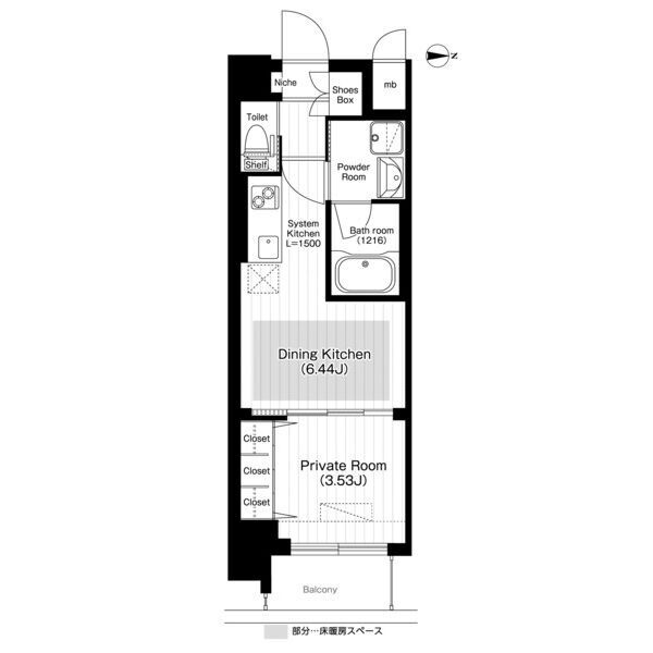 江坂プライマリーワンの間取り