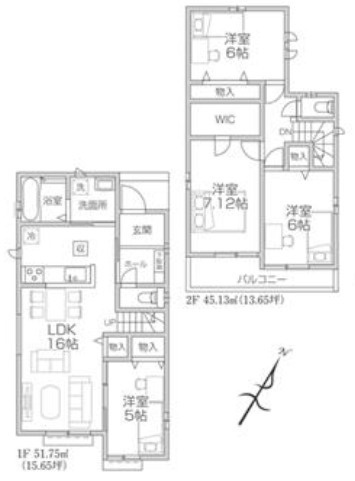 入間小谷田22期　新築戸建て　ハートフルタウンの区画図