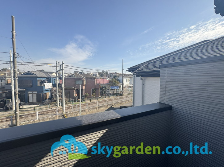 藤沢市片瀬6期　新築戸建　全2棟1号棟のバルコニー|陽当たり良好なバルコニーです