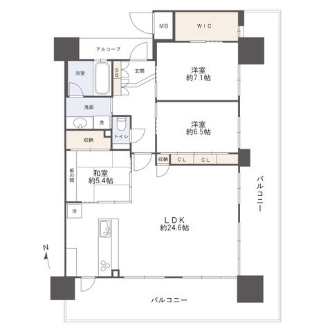 アルファパーク栗林駅南の間取り