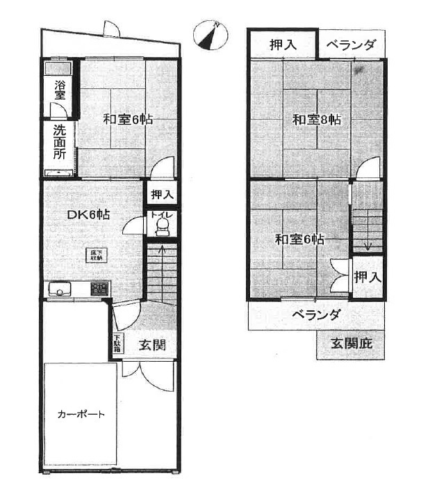 俵口町大久保借家の間取り