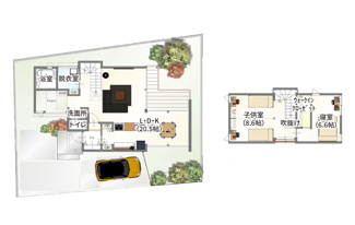 【参考プラン】 | 宇治市宇治塔川　売土地　建築条件付き | 自由設計になりますので設計士と直接お話していただきオンリーワンのおうちづくりが可能です！需要の多いランドリールームも実現可能です。一緒に楽しくお家づくりをしていきましょう！