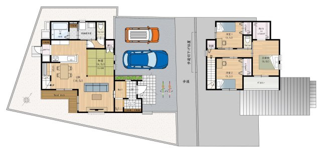 【参考プラン】 | 【NEXT-STEP HOME】◆ネクスタウン松木◆那珂川市松木に分譲地登場！ | ◆建物プラン例（1号地）建物価格2480万円、建物面積103.92㎡◆ゆとりある空間が魅力『小上がりのある家』