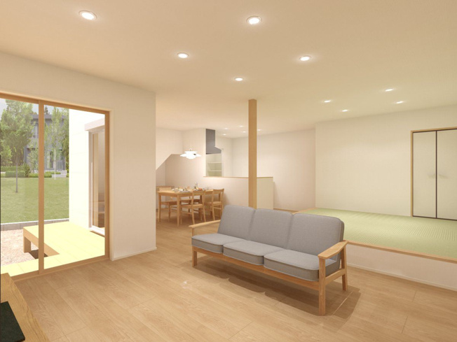 【完成予想図】 | 【NEXT-STEP HOME】◆ネクスタウン松木◆那珂川市松木に分譲地登場！ | ◆続き間に小上がり和室を設けたゆとりのあるLDK◆