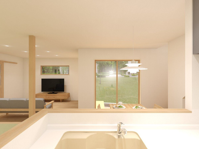 【外観パース】 | 【NEXT-STEP HOME】◆ネクスタウン松木◆那珂川市松木に分譲地登場！ | ◆キッチンからリビング全体を見渡すことができます◆