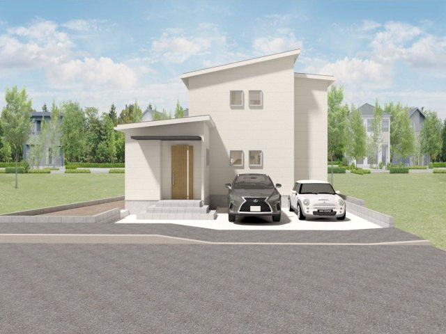 【外観パース】 | 【NEXT-STEP HOME】◆ネクスタウン松木◆那珂川市松木に分譲地登場！ | ◆建物プラン例（1号地）建物価格2480万円、建物面積103.92㎡◆