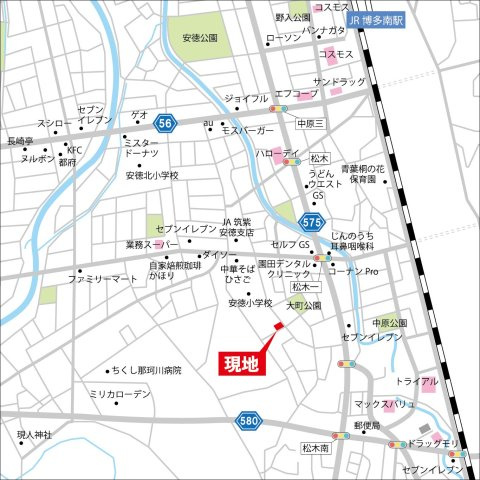 【地図】 | 【NEXT-STEP HOME】◆ネクスタウン松木◆那珂川市松木に分譲地登場！ | ◆基本的に平坦なエリアなので、歩いてでも自転車でもどこまでも行けそうな気持ちになります◆