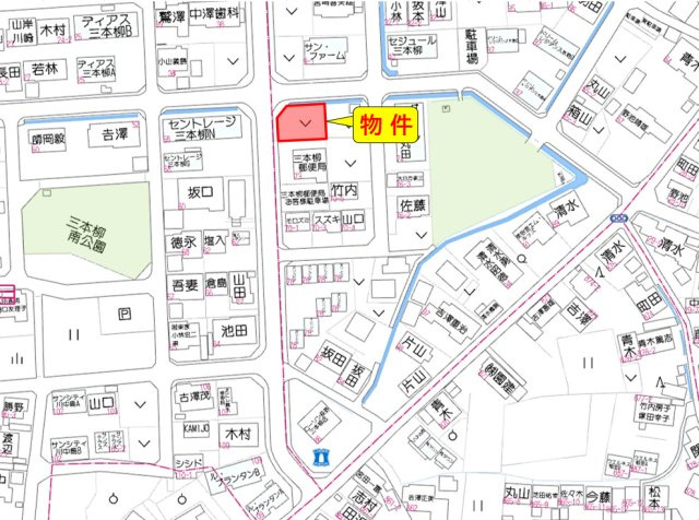 三本柳東3丁目　土地の地図