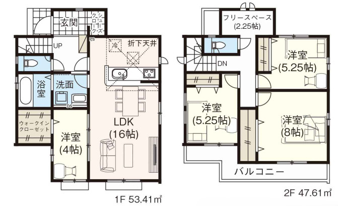入間市東藤沢24期　新築戸建て　グラファーレの間取り