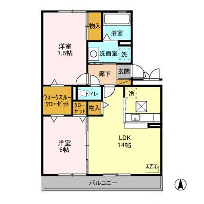 ベルデュール A・Bの間取り