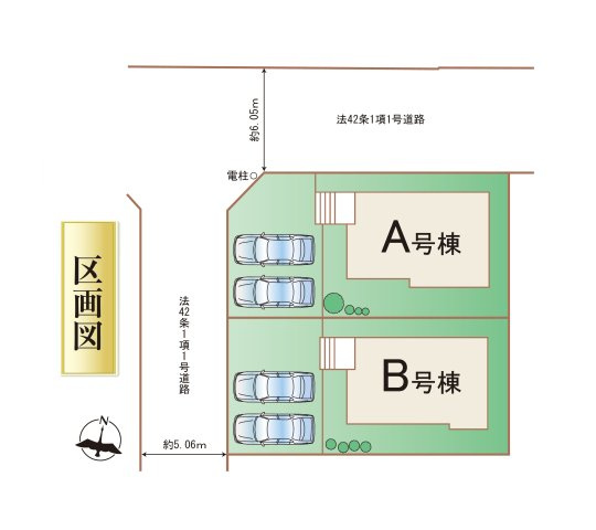 福岡市東区青葉6丁目第1-2棟（A号棟）の区画図|配置図（A号棟）