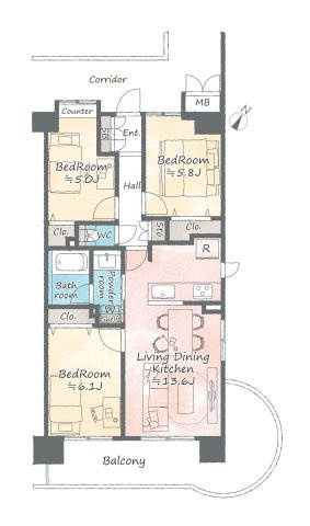 モア・ステージ桜が丘の間取り