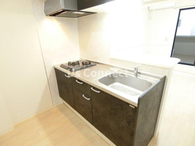 【キッチン】 | シャルマンヴィラ吉岡 | ２口ガスコンロのシステムキッチン。