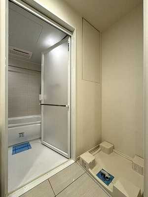 【設備】 | ライオンズ千代田岩本町ミレスーＫＤＡ | 室内洗濯機置場　※2024年4月撮影