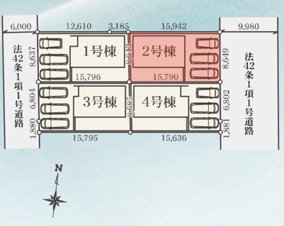 【区画図】 | 前橋市南町24-1（2号棟） | 区画図