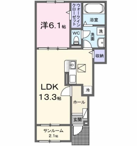 小郡下郷アパートの間取り