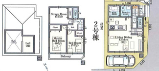 【間取り】 | 川口柳根町　第3　全2棟 | 3LDK＋ロフト＋カースペース！