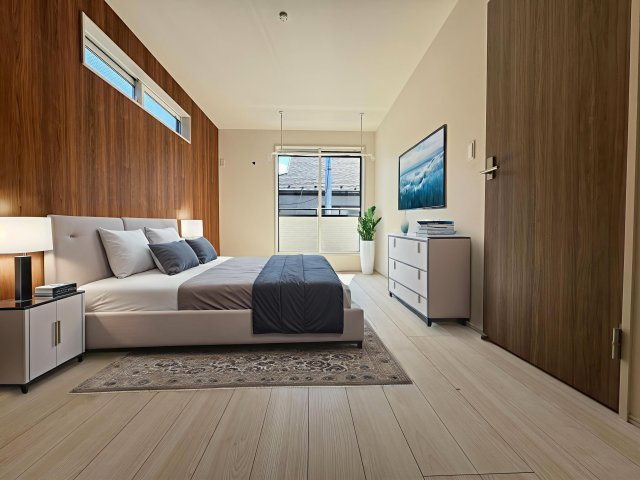 東村山市秋津町4丁目・全7棟　新築一戸建　4号棟の寝室|洋室7.5帖（家具はCG画像での表示になります）