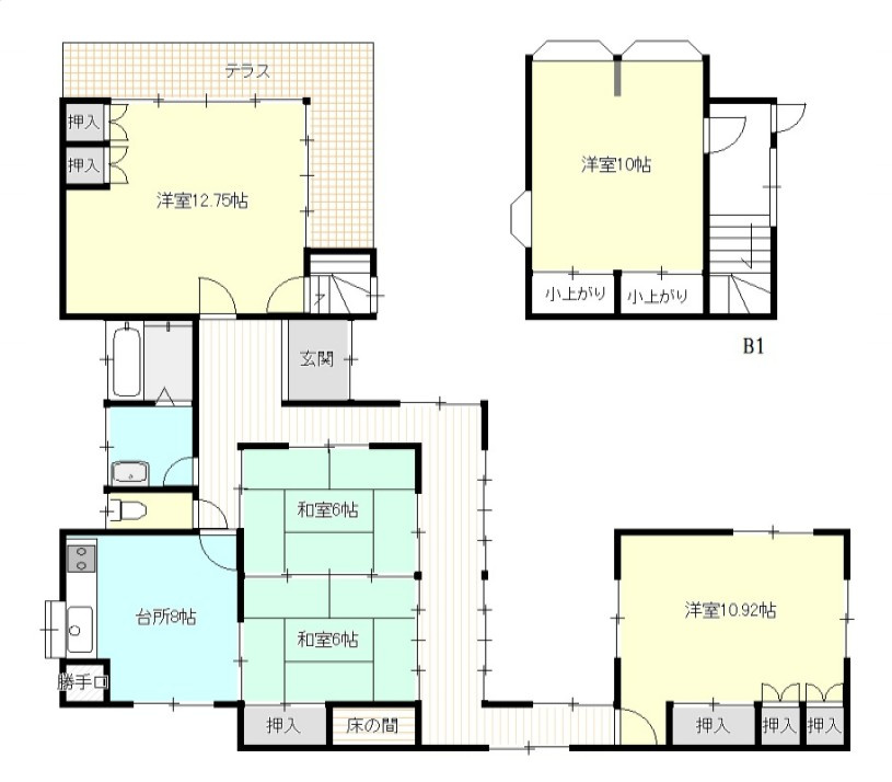 【中古戸建】高崎市片岡町3丁目の間取り|■間取り図｜敷地面積：465.68（約140.87坪）　建物面積：140.73（約42.57坪）
