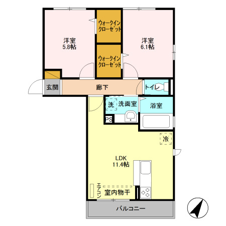 【間取り】 | エスポワール　Ⅰ