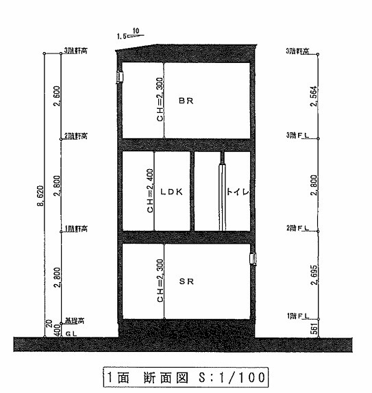 白山５丁目条件付売地のその他|断面図