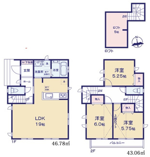 【間取り】 | 昭島市郷地町２丁目新築　A号棟