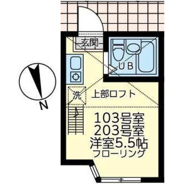 横浜市西区境之谷のアパートの間取り