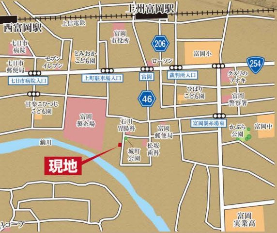 【新築】富岡市富岡２期　限定1棟　グラファーレ　新築建売の地図