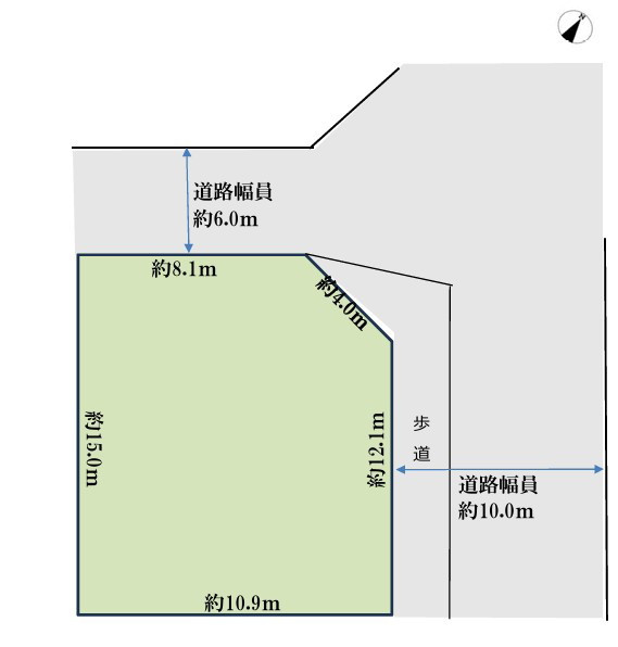 神戸市西区天が岡　土地の土地図|角地で敷地約49坪と広々！陽当り良好です！建築条件はございませんのでお好きなハウスメーカーで施工可能