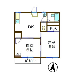 【間取り】 | オリンポスA | 2DK
