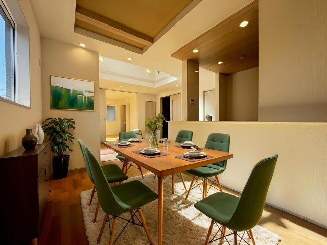 東村山市秋津町4丁目・全7棟　新築一戸建　6号棟の内装|LDK17帖（家具はCG画像での表示になります）