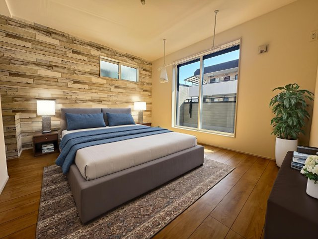 東村山市秋津町4丁目・全7棟　新築一戸建　6号棟の寝室|洋室8.5帖（家具はCG画像での表示になります）