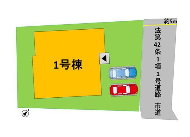 熊本市東区戸島7丁目第2-1棟（1号棟）　の区画図|配置図（1号棟）