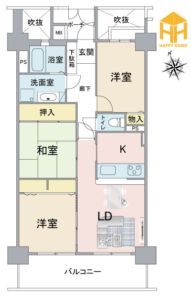 シティパーク武庫之荘の間取り|※現況と図面が異なる場合現況を優先いたします。