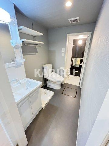 メゾンショコラE(メゾンショコライー)の洗面所|明るい洗面所です