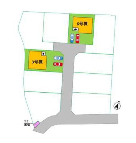 宇土市築籠町第2-2棟（6号棟）　の区画図|配置図（6号棟）