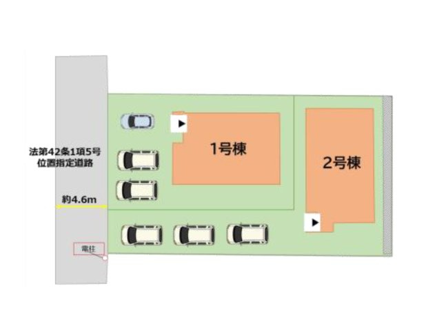 春日市天神山7丁目第1-2棟（1号棟）の区画図|配置図