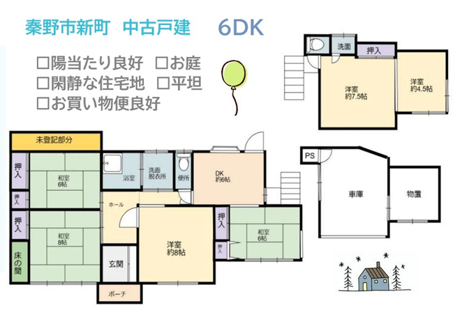 【間取り】 | それぞれのお部屋が欲しい！そんな希望も叶う部屋数豊富６DK〇
大容量の押入があり、荷物もスッキリ片付きます。