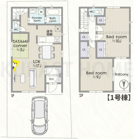 向日市森本町前田　新築戸建の間取り