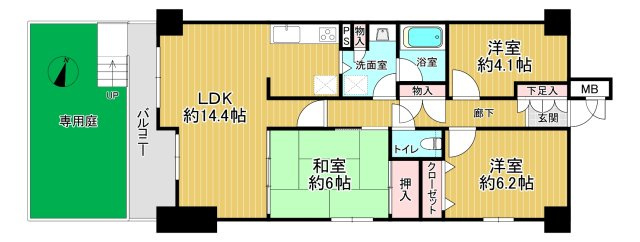 コスモ神戸緑町の間取り