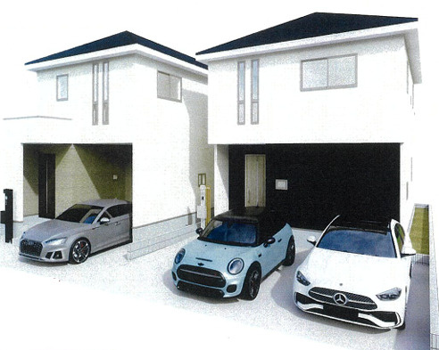 【仲介手数料無料】所沢市けやき台全２棟２号棟　所沢市の新築住宅は西武ハウジングの外観パース