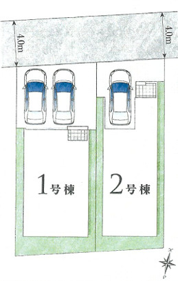 【仲介手数料無料】所沢市けやき台全２棟２号棟　所沢市の新築住宅は西武ハウジングの区画図