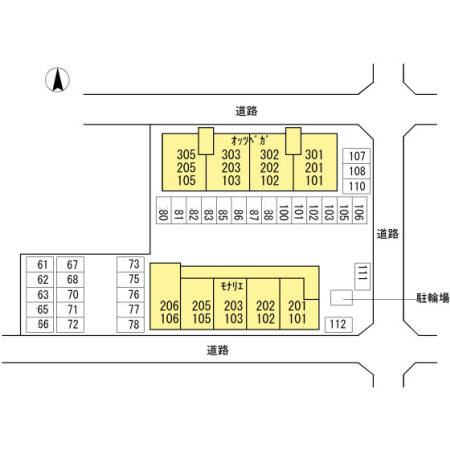 セジュール ﾓﾅﾘｴの区画図