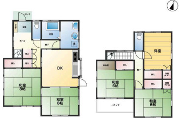 北本市中丸2丁目　中古一戸建ての間取り|北本市中丸2丁目　中古一戸建て、5DK、土地面積132.56m2、建物面積105.16m2