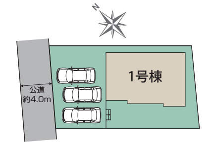 藤沢市打戻　新築戸建　全1棟1号棟の区画図