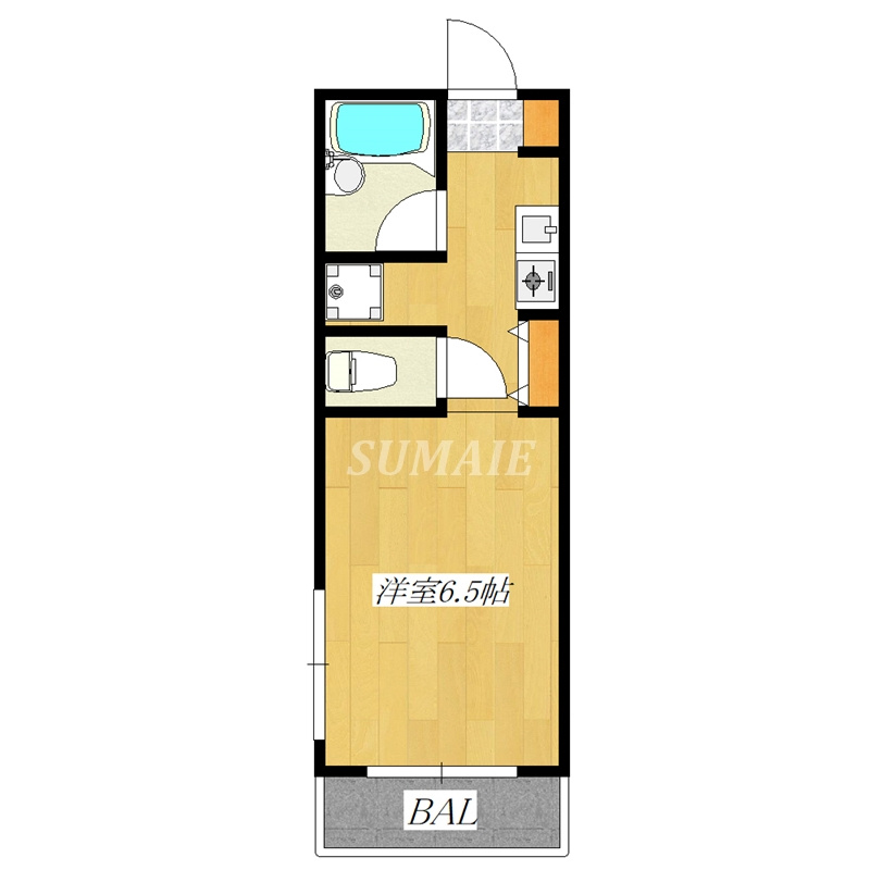 ロイヤル中十条の間取り|２０１２年築！使いやすい間取りの１Ｋのお部屋です！