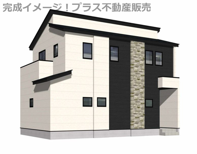 【外観】 | 福岡市南区若久2丁目2期　2号棟（全2棟）【仲介手数料無料・0円】 | 完成イメージの外観パースです。