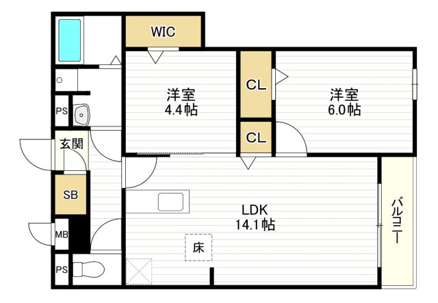 メゾン　ド　セリジエの間取り